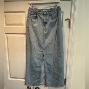 LOFT Light Blue Denim Maxi Skirt